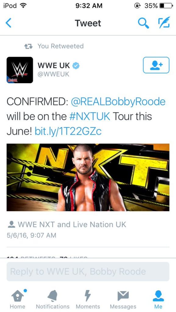 Bobby Roode UK Tour